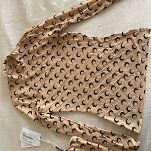 Marine Serre Beige Top with Black Crescent Design